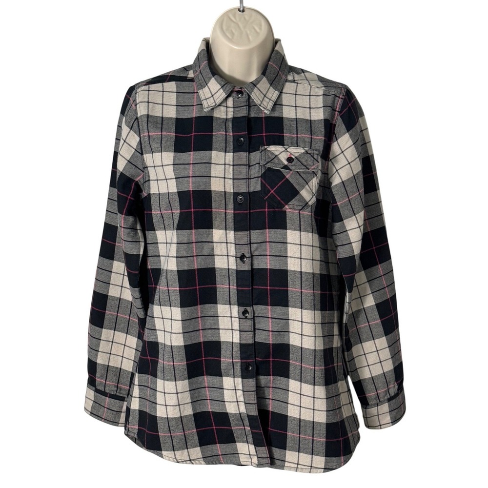 Burton Dryride Player Flannel Black White Pink Plaid Sz S Button Up Shirt